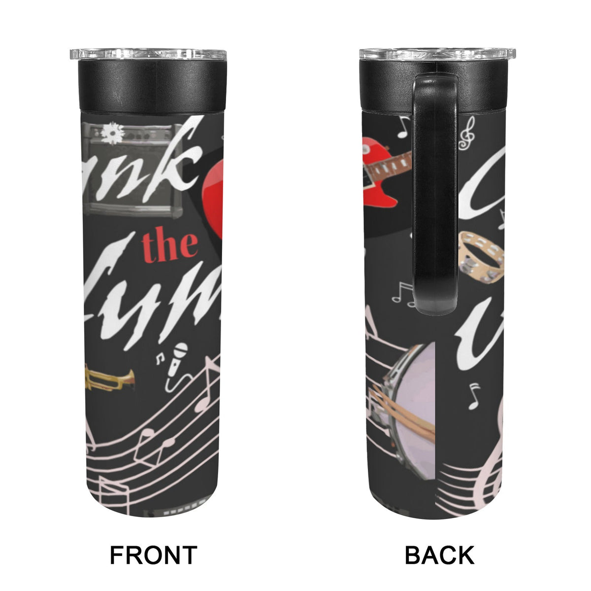 Crank Up the Volume 20oz Insulated Water Bottle with Screw On Handle