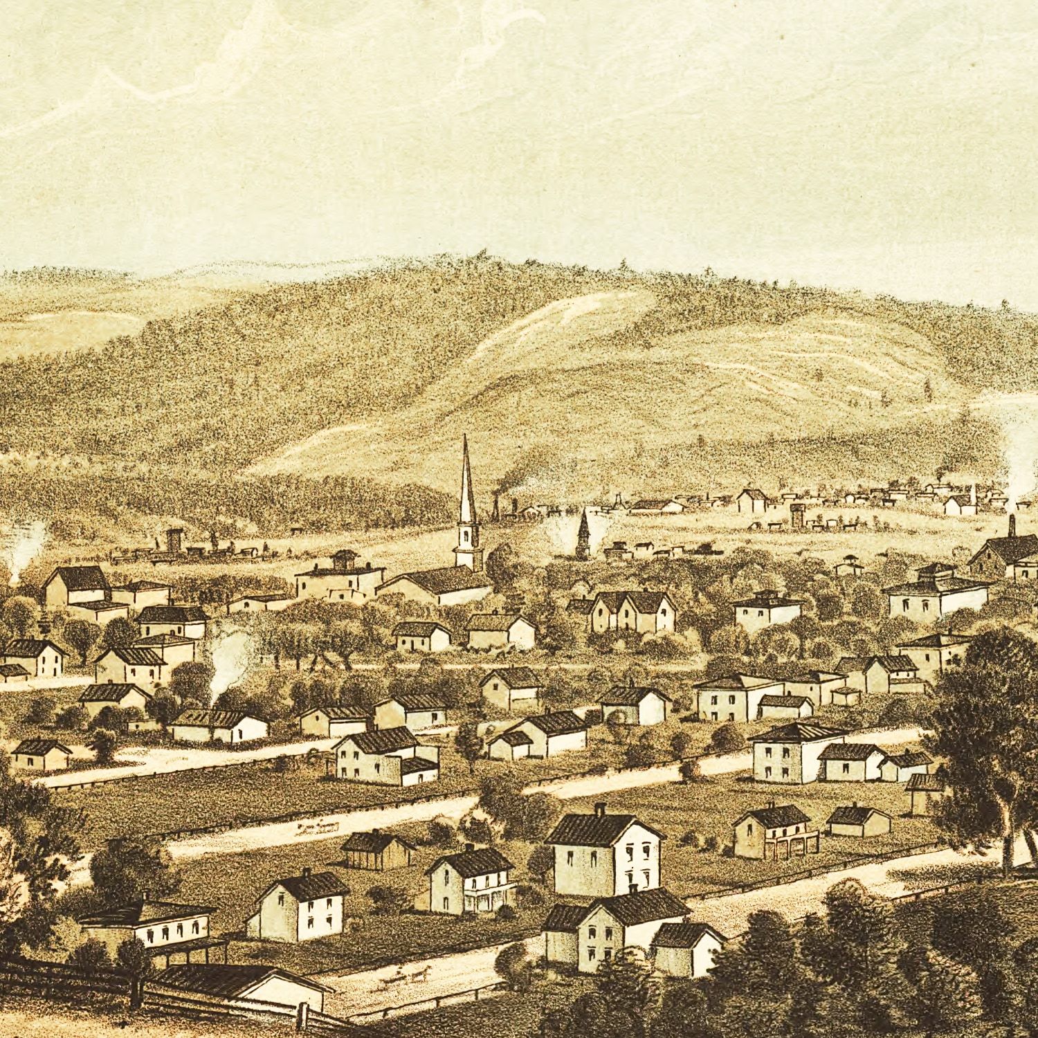 Vintage Map of Waverly, New York 1881
