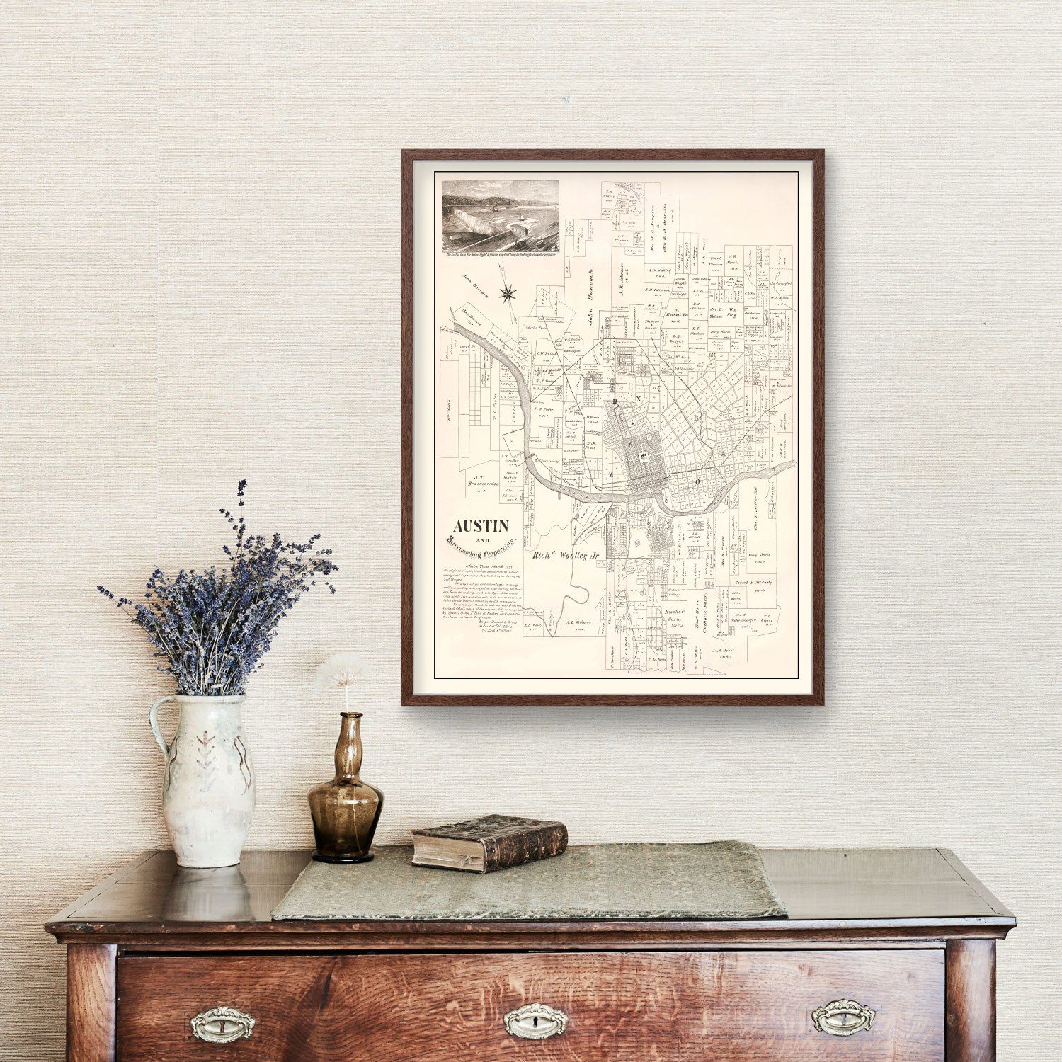 Vintage Map of Austin, Texas 1891