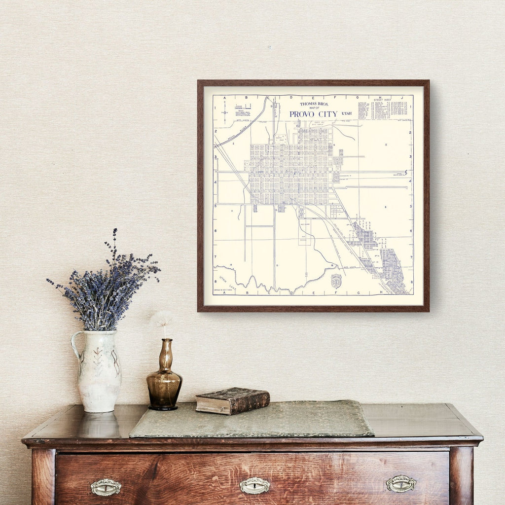 Vintage Map of Provo City, Utah 1920