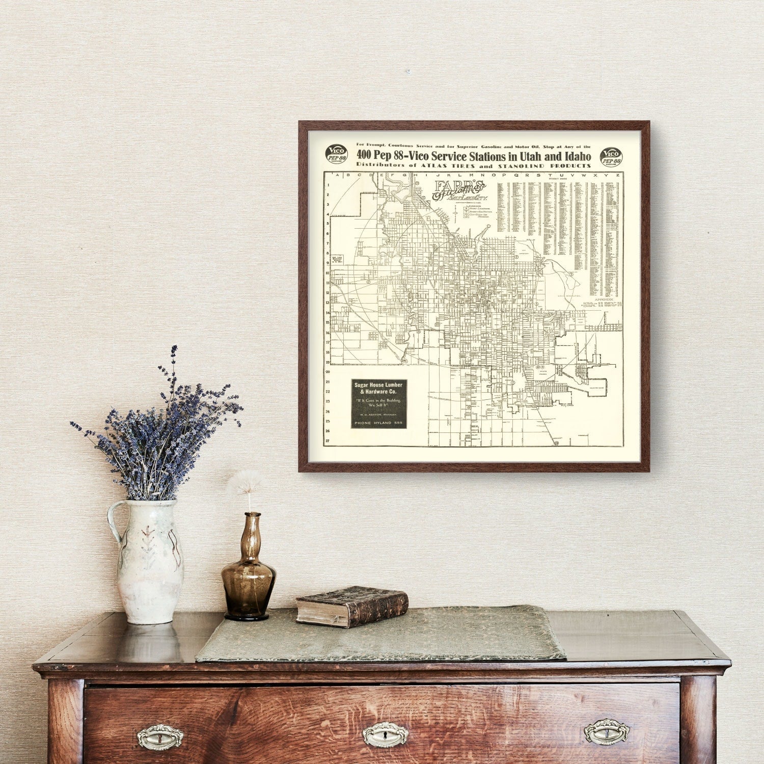 Vintage Map of Salt Lake City, Utah 1926