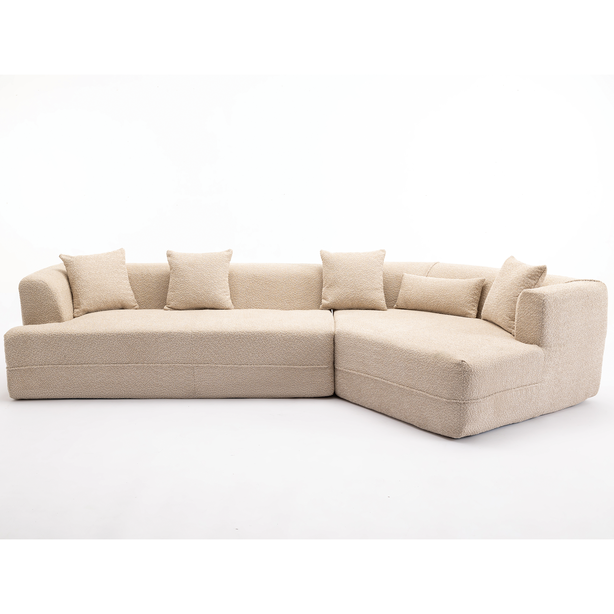 [VIDEO PROVIDED][ New And Upgraded Extended Edition]Modular sofa , modern minimalist style sofa,  upholstered ,  free combination, round fiber fabric, anti-wrinkle fabric,Dimension extension,Brown