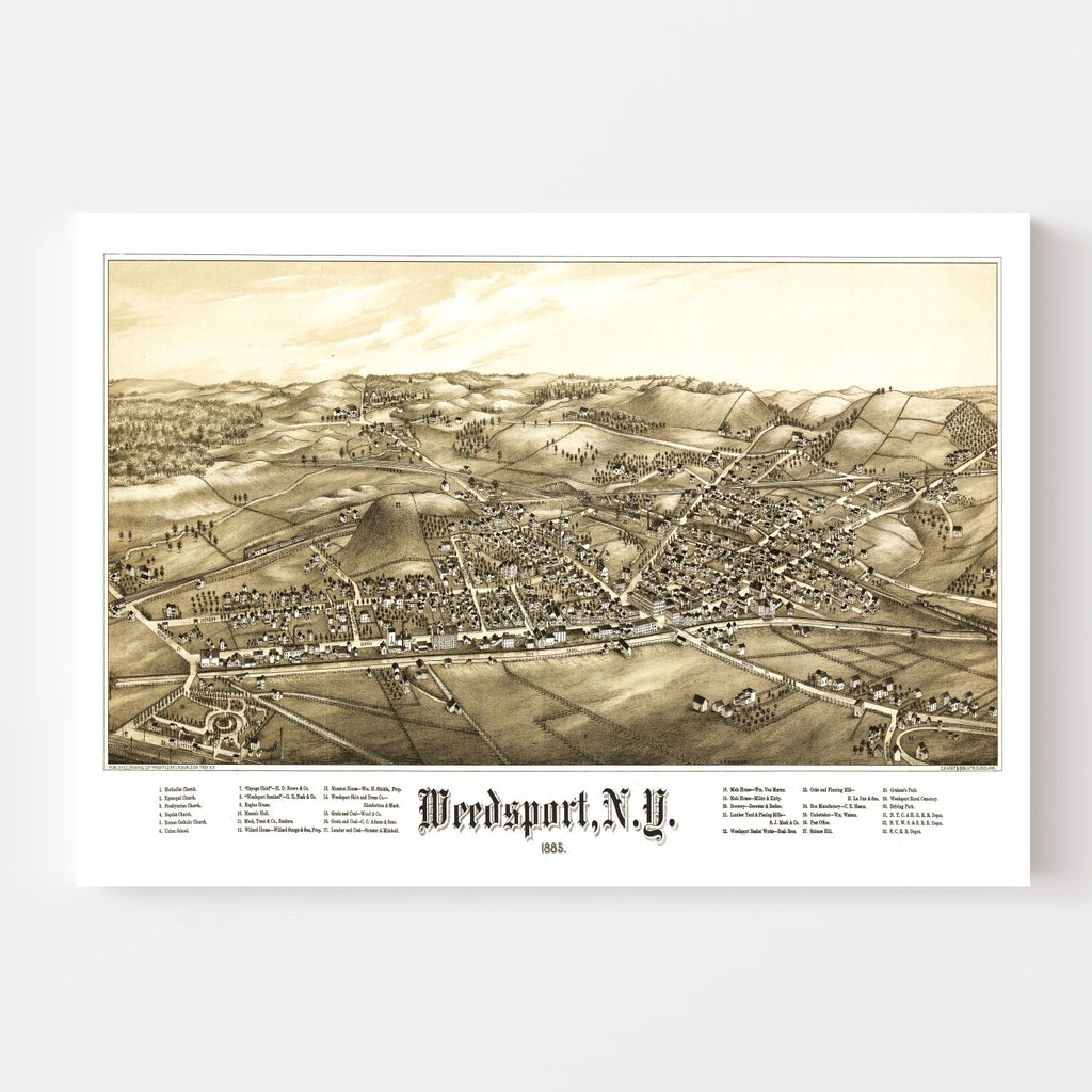Vintage Map of Weedsport, New York 1885