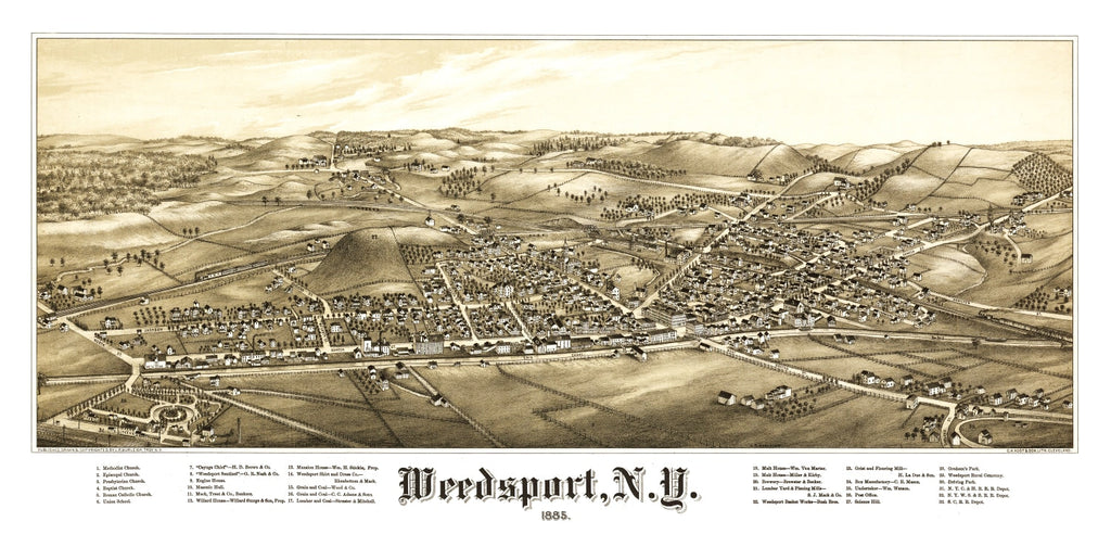 Vintage Map of Weedsport, New York 1885