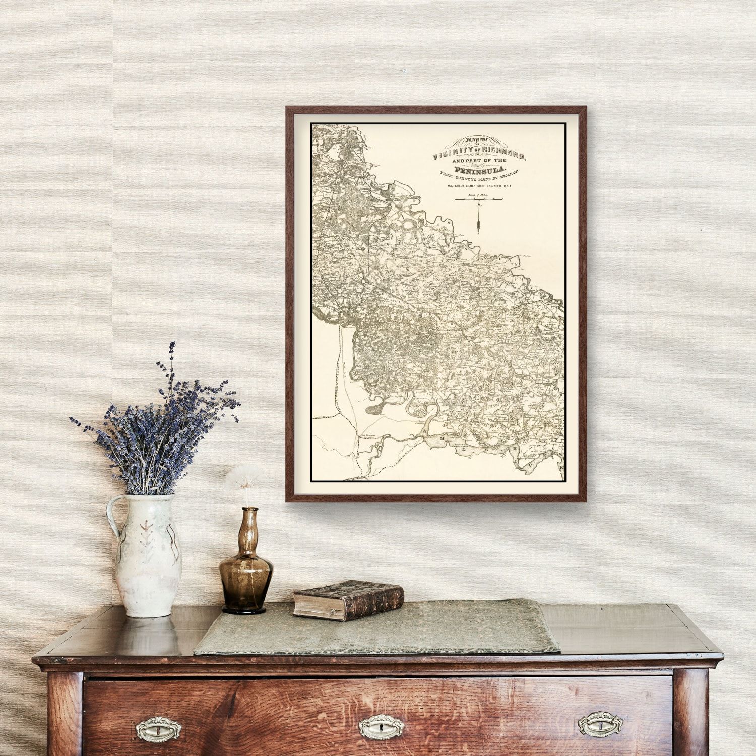 Vintage Map of Richmond, Virginia 1867