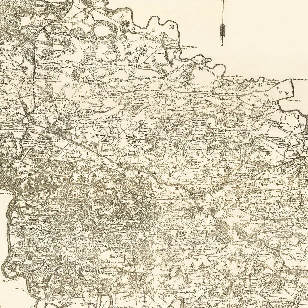 Vintage Map of Richmond, Virginia 1867