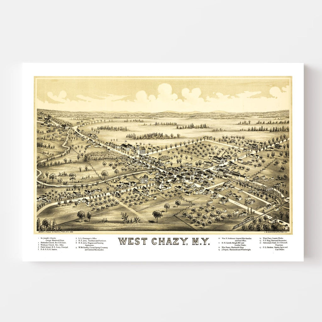 Vintage Map of West Chazy, New York 1899