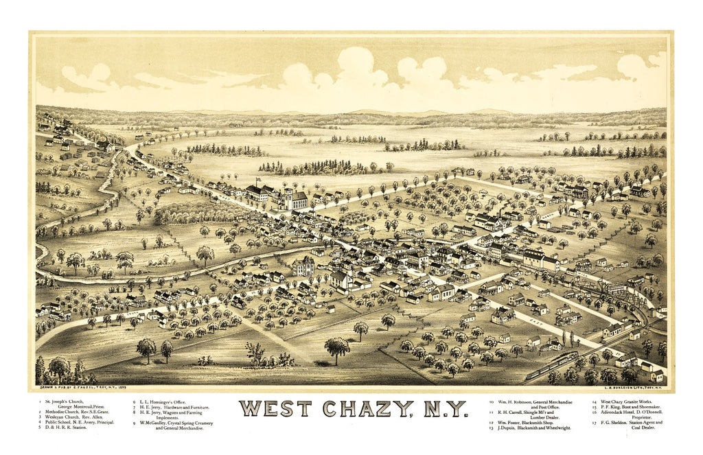 Vintage Map of West Chazy, New York 1899