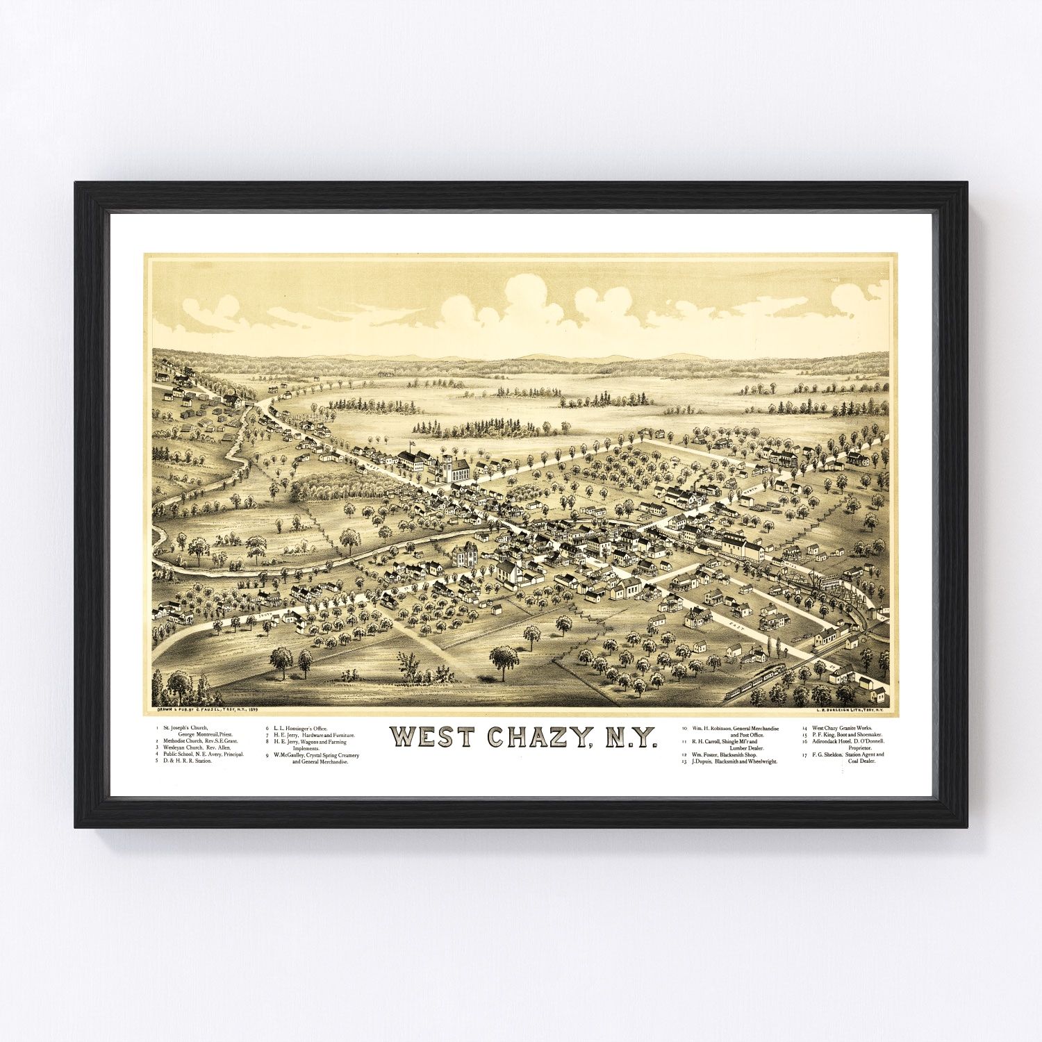 Vintage Map of West Chazy, New York 1899