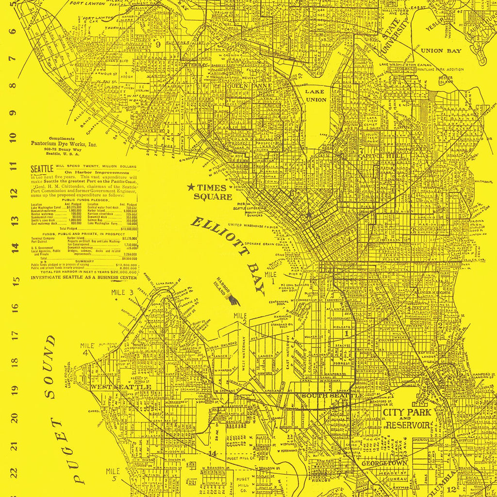 Vintage Map of Seattle, Washington 1912