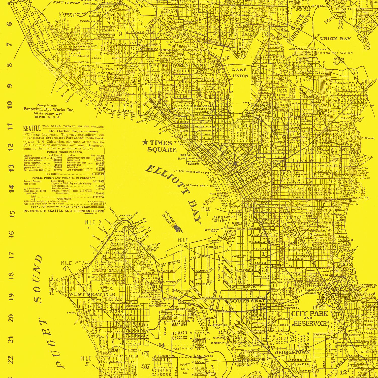 Vintage Map of Seattle, Washington 1912
