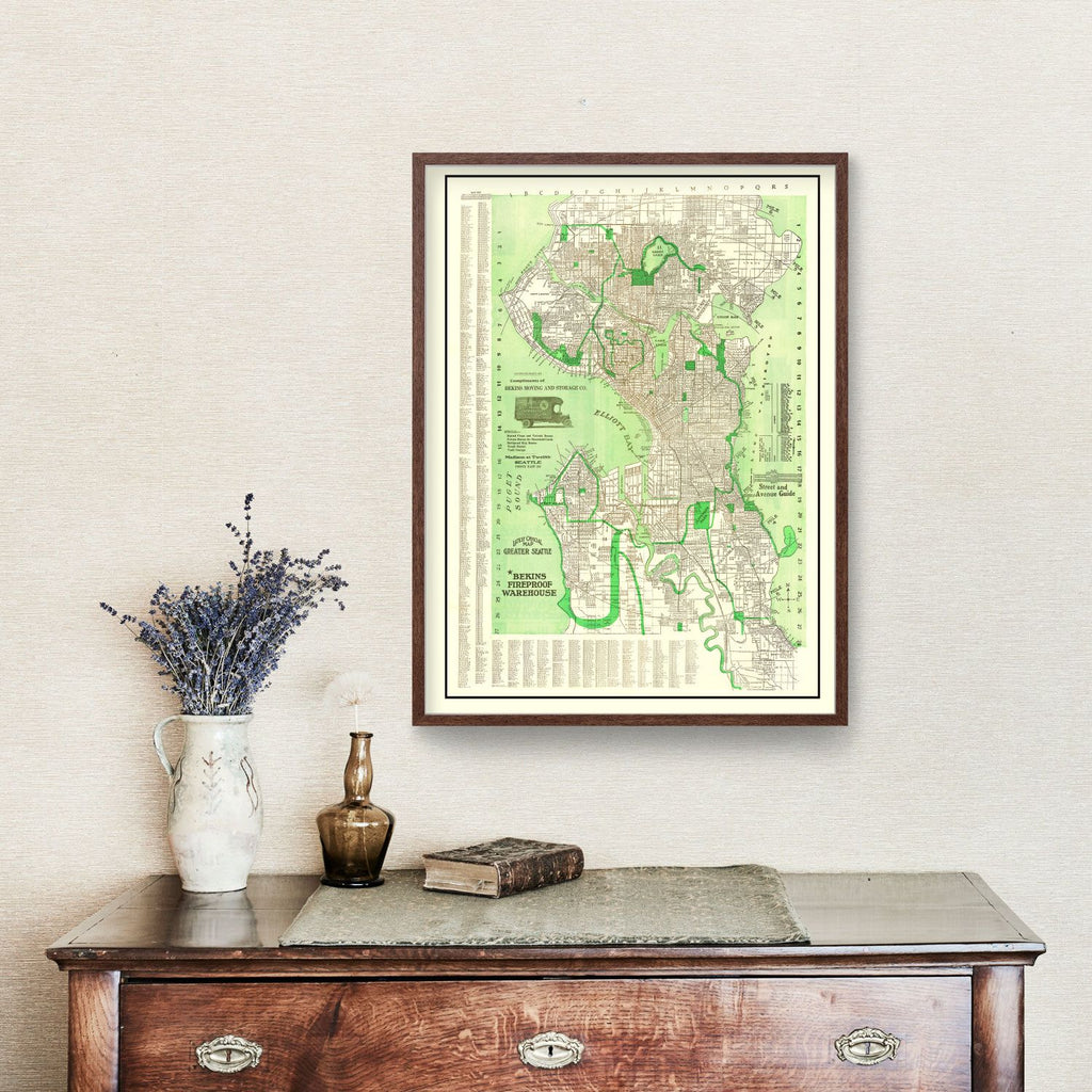 Vintage Map of Seattle, Washington 1913