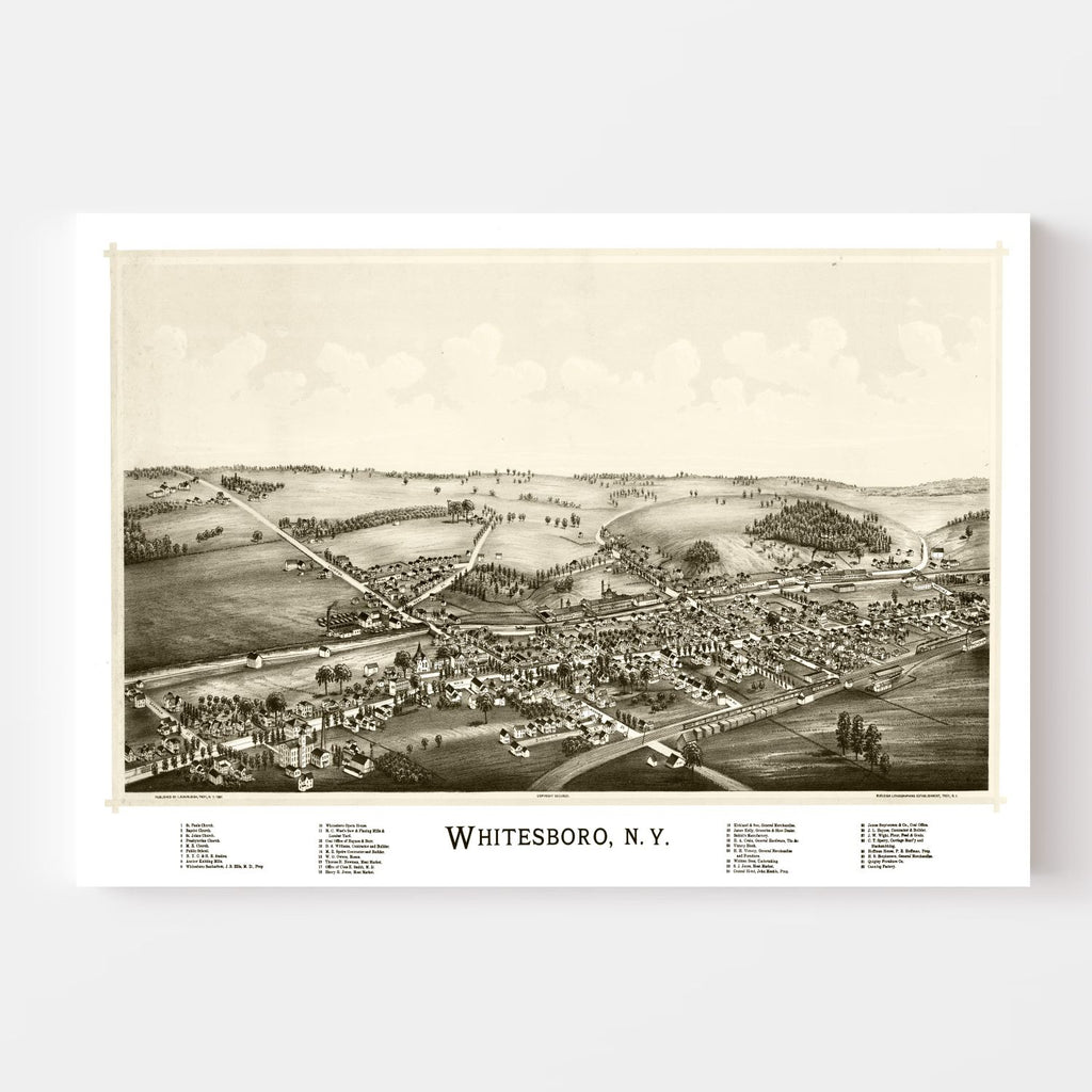 Vintage Map of Whitesboro, New York 1891