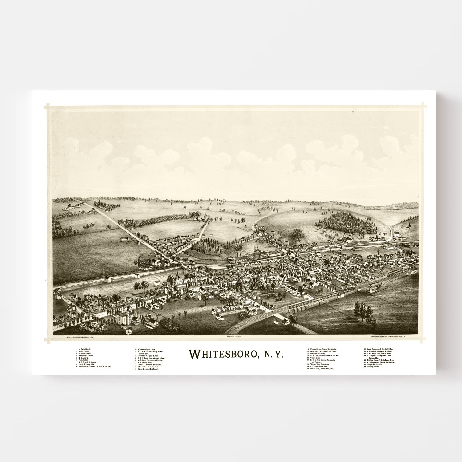 Vintage Map of Whitesboro, New York 1891