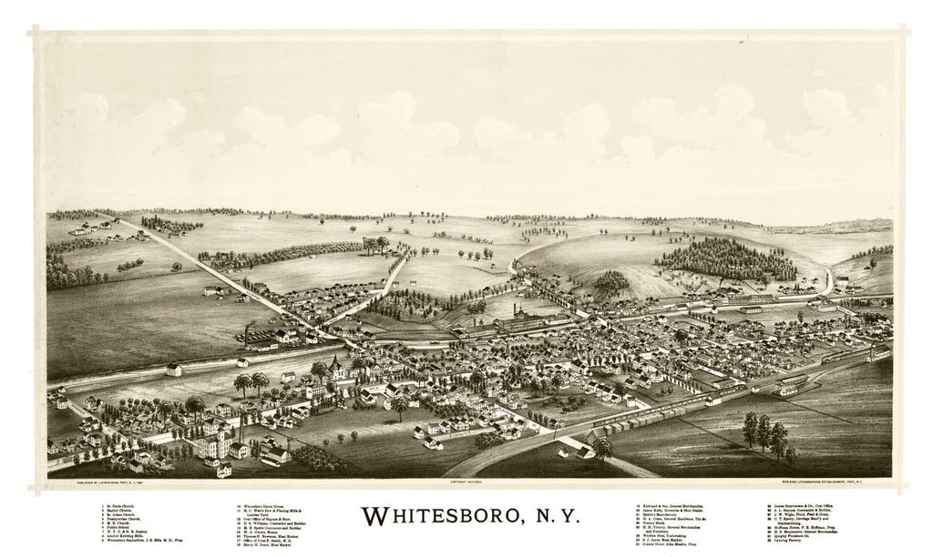 Vintage Map of Whitesboro, New York 1891