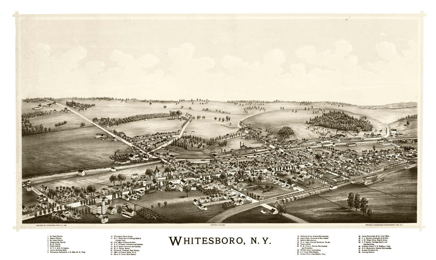 Vintage Map of Whitesboro, New York 1891