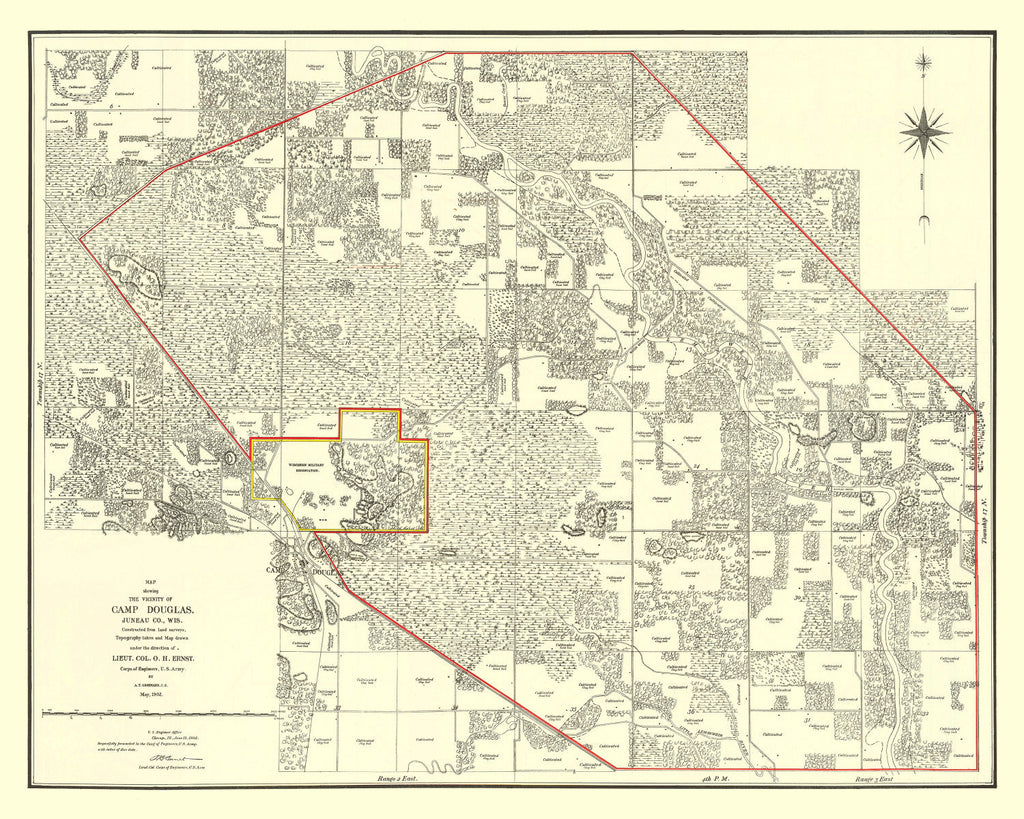 Vintage Map of Volk Field Air Base, 1902