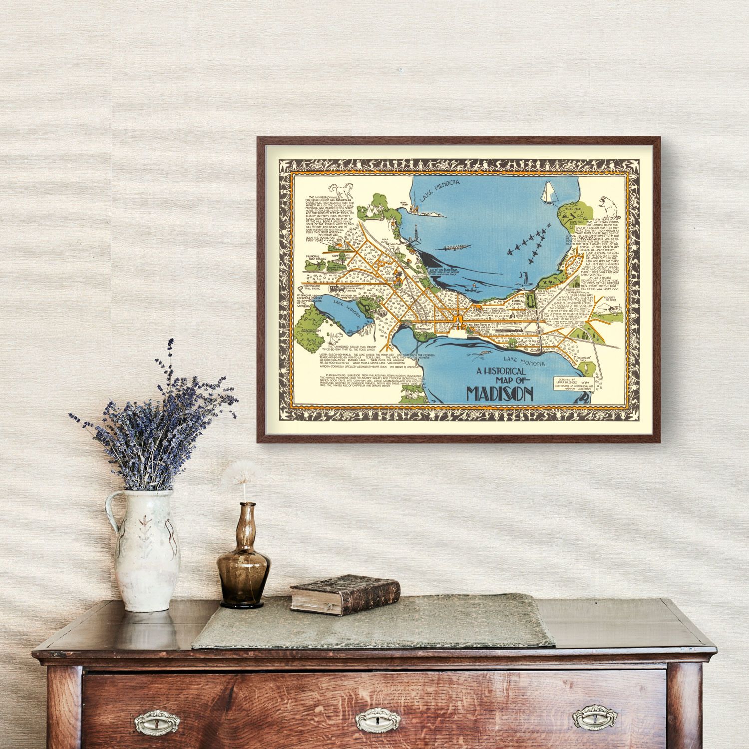 Vintage Map of Madison, Wisconsin 1924