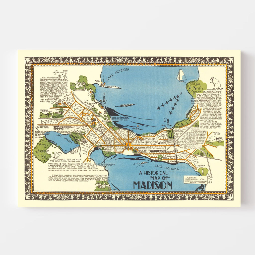 Vintage Map of Madison, Wisconsin 1924