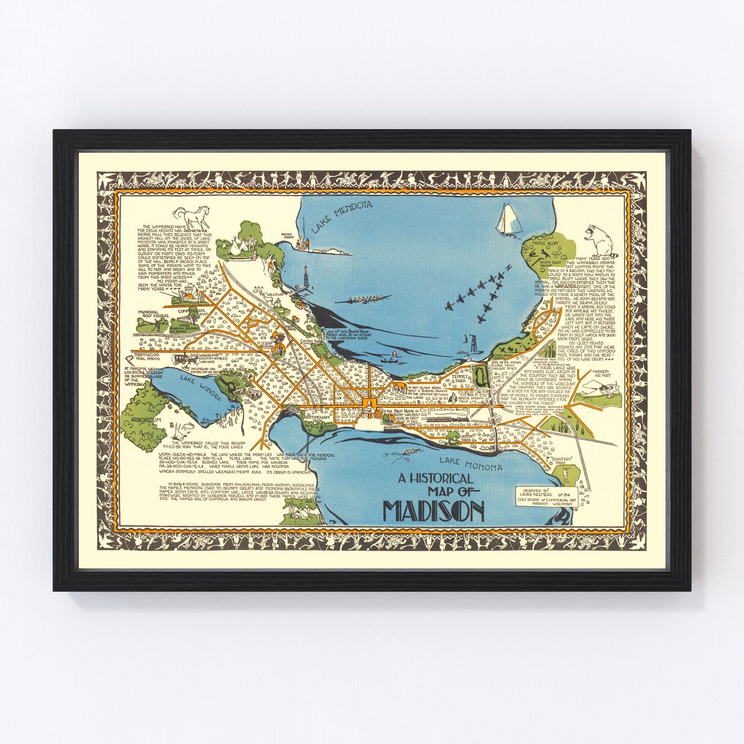 Vintage Map of Madison, Wisconsin 1924