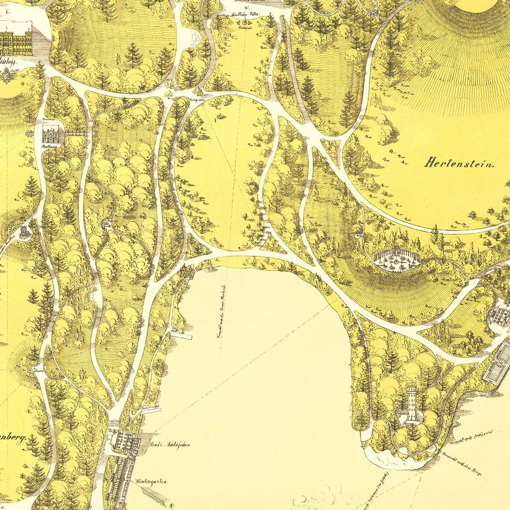 Vintage Map of Lake Lucerne, 1866