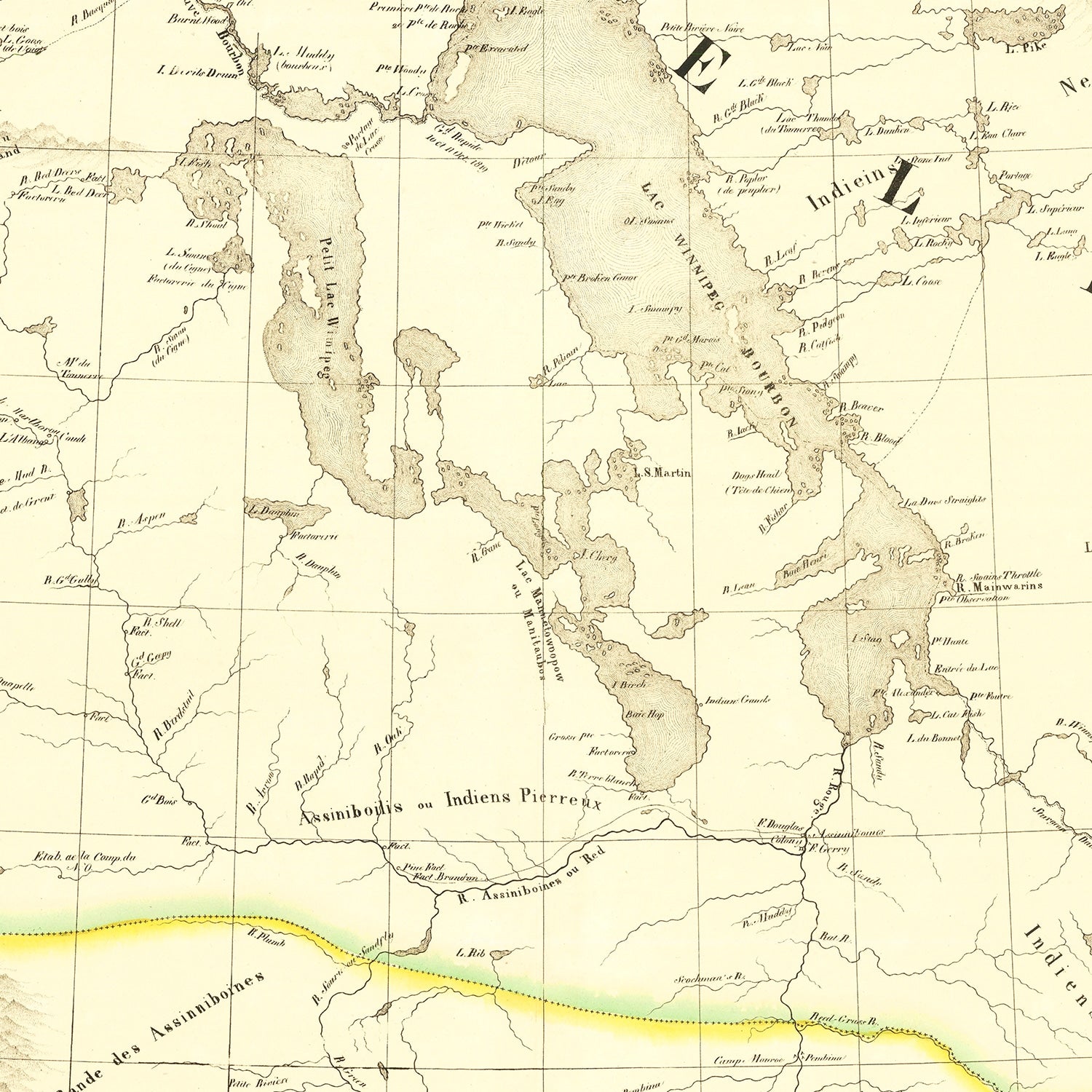 Vintage Map of Upper Missouri River, 1825