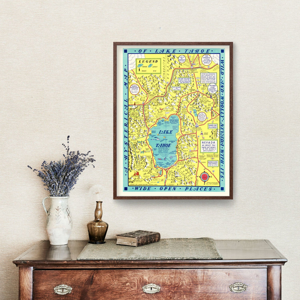Vintage Map of Lake Tahoe, 1947