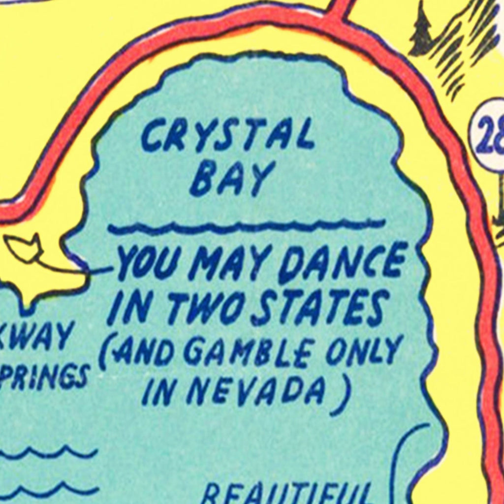 Vintage Map of Lake Tahoe, 1947