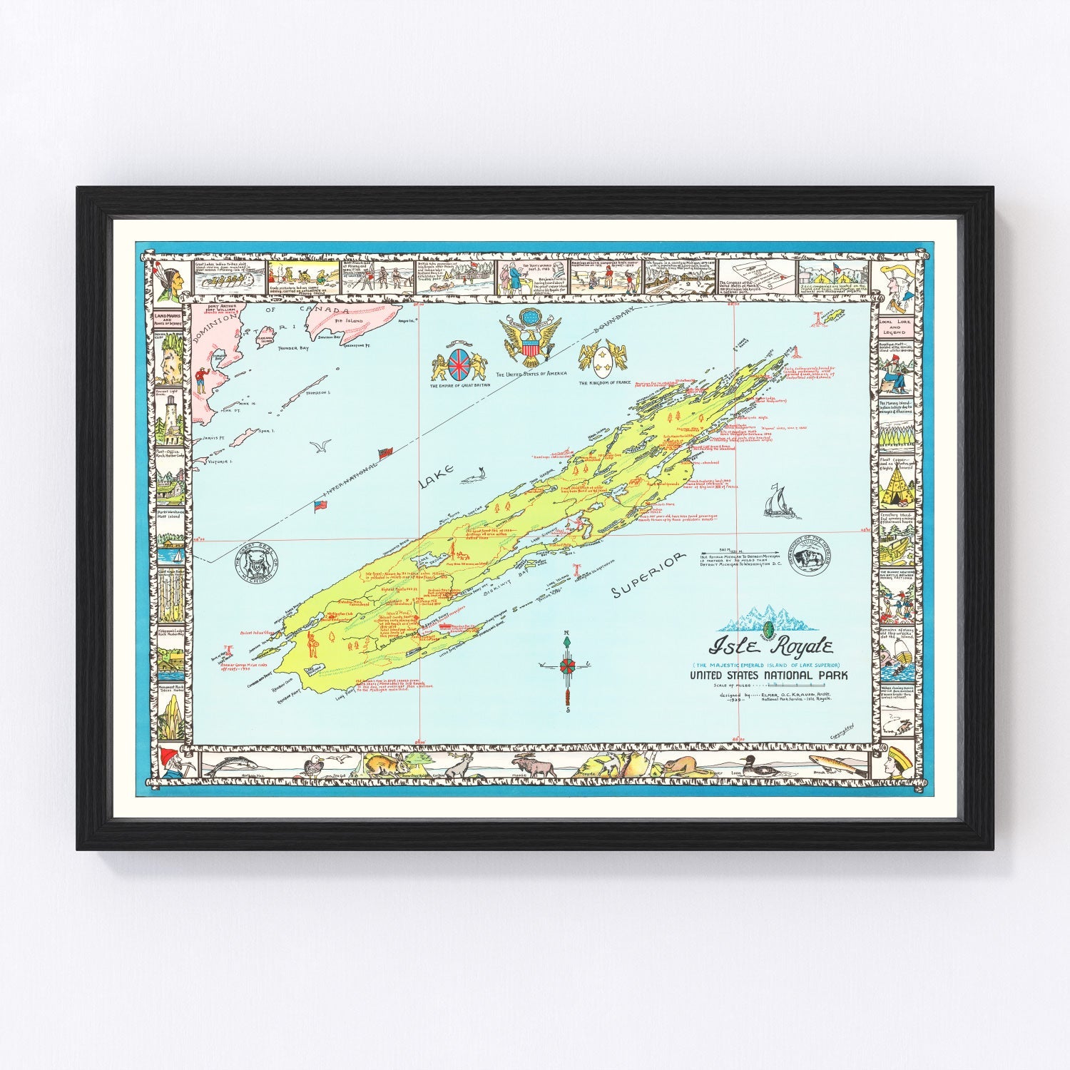 Vintage Map of Isle Royale, 1939