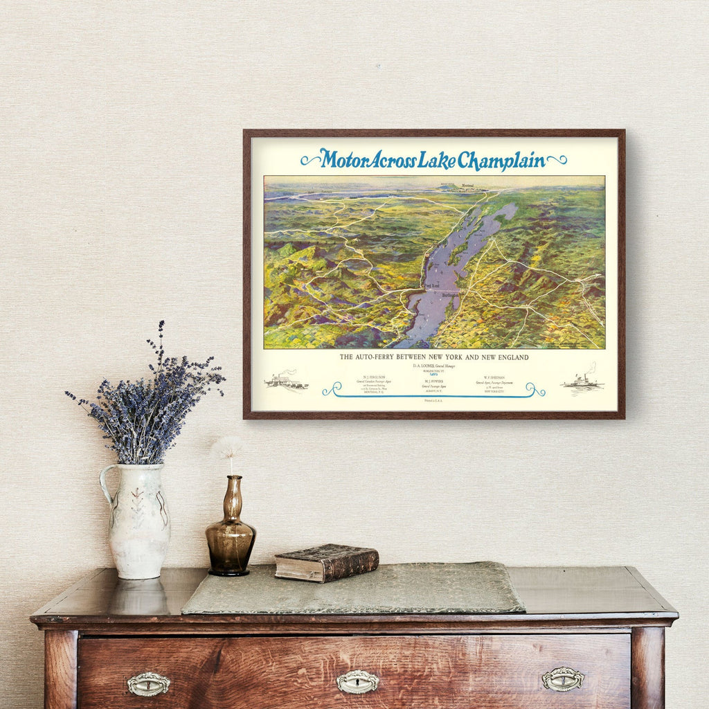 Vintage Map of Lake Champlain, 1932
