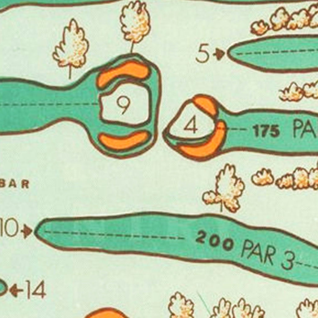 Vintage Map of Arrowhead Country Club, 1960
