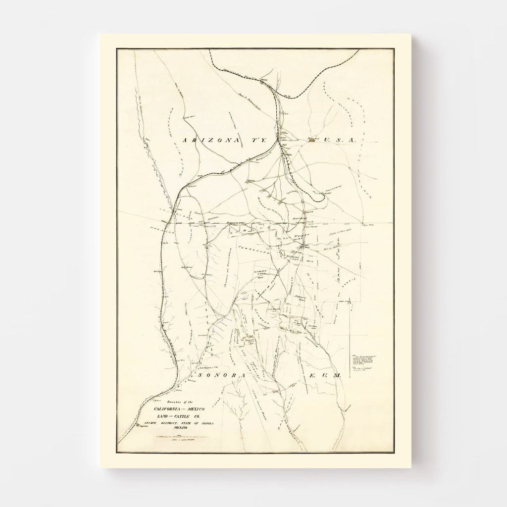 Vintage Map of Cochise County, California 1905