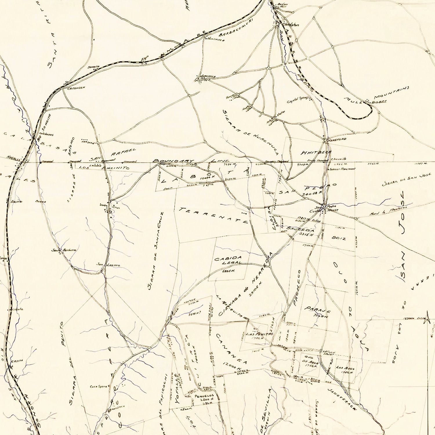 Vintage Map of Cochise County, California 1905