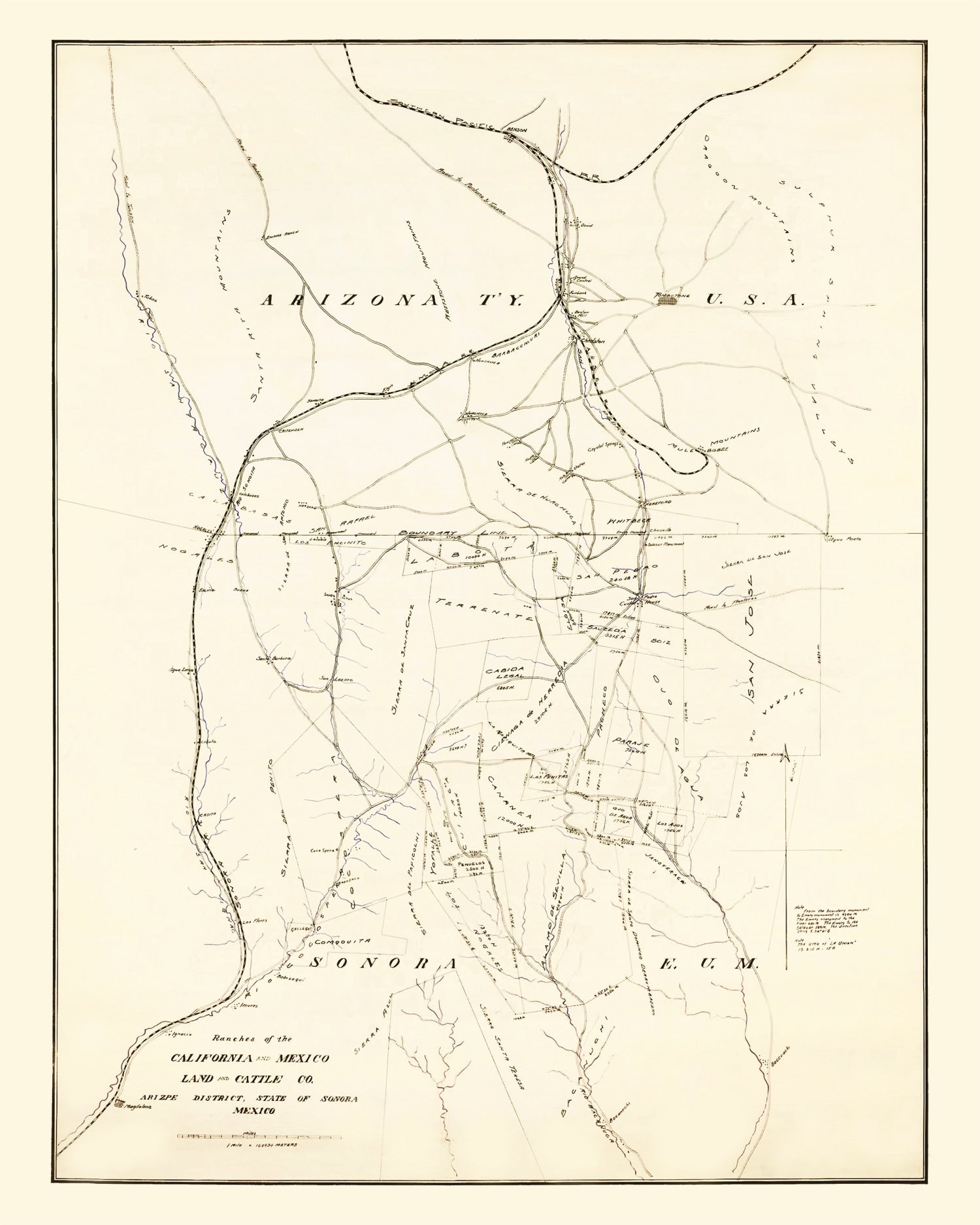 Vintage Map of Cochise County, California 1905