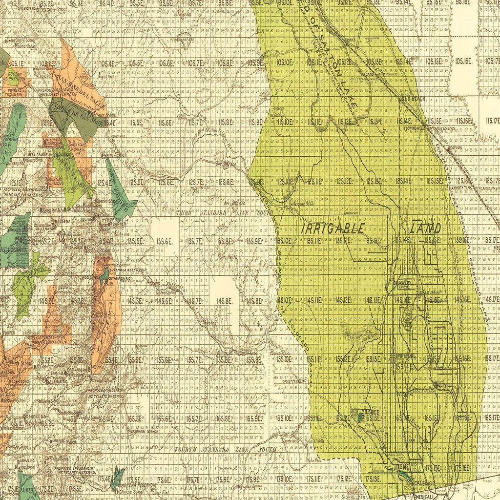 Vintage Map of San Diego County, California 1900