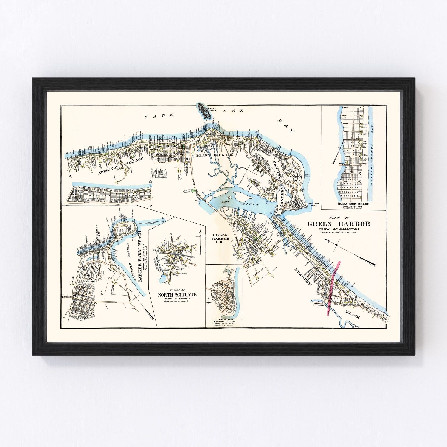 Vintage Map of Green Harbor Town, Massachusetts 1903