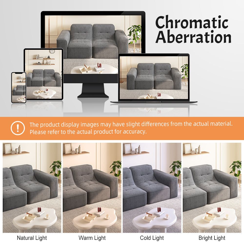 83.6' Modular Sectional 3-Seater Sofa with Tufted Design,Modern Sparkling Chenille Sofa,Deep Seat Couch for Living Room,Apartment, Office,Studio