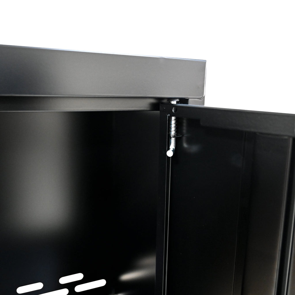Steel Filing Cabinet With Compartments For Office Use, Storage, File Storage, Archives, And High and Low Cabinets with Black and Red finish