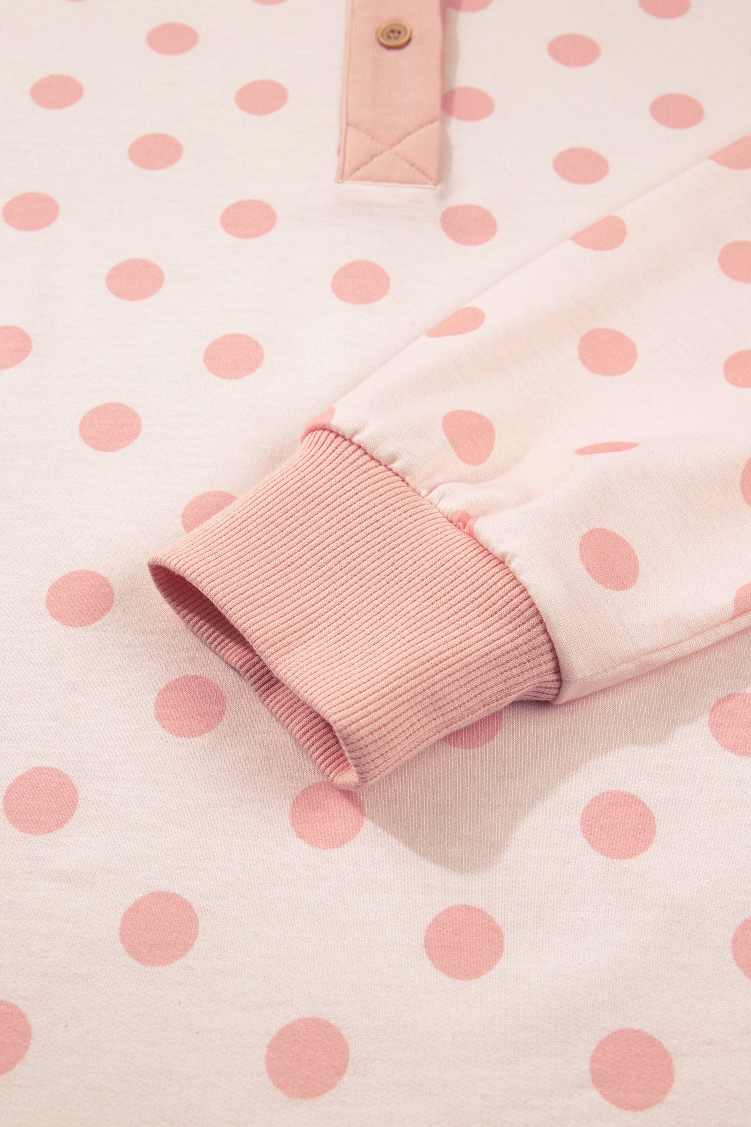 Polka Dot Polo Pullover & Elastic Waist Shorts Set
