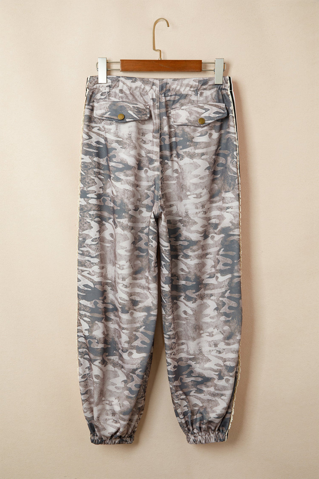 Camo Stripe Side Patchwork Drawstring Pants