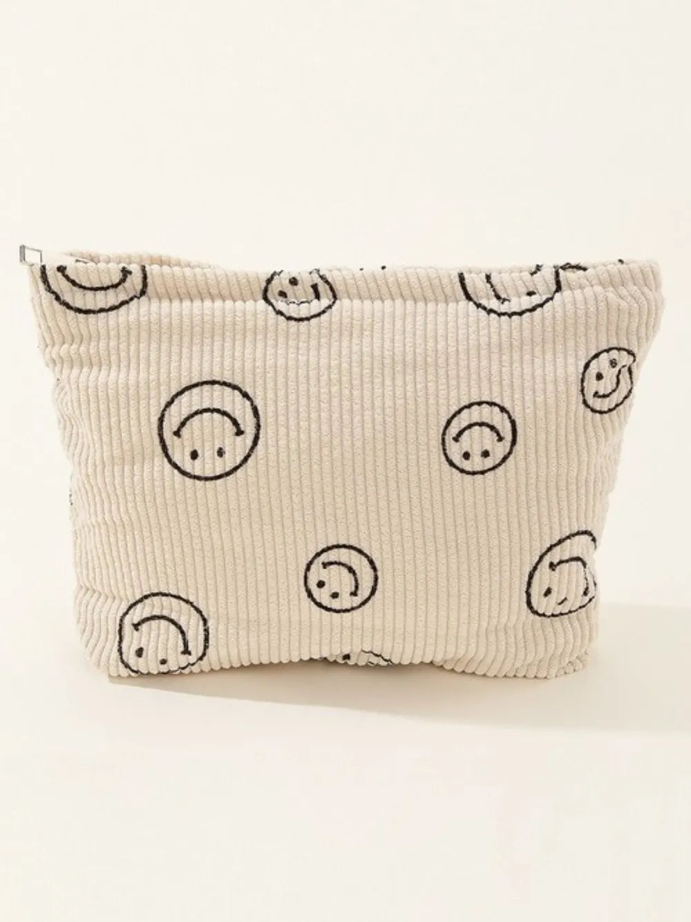 Zenana Corduroy Smile Clutch Bag With Pinstripe Print