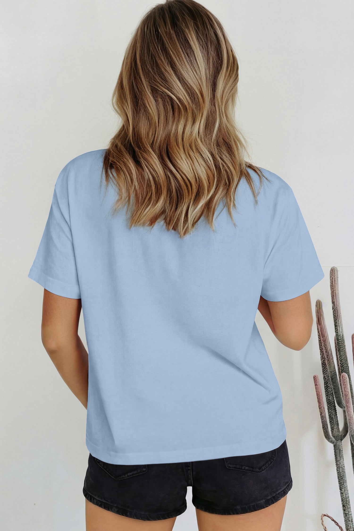 Oversized Solid Color High Neck Tee