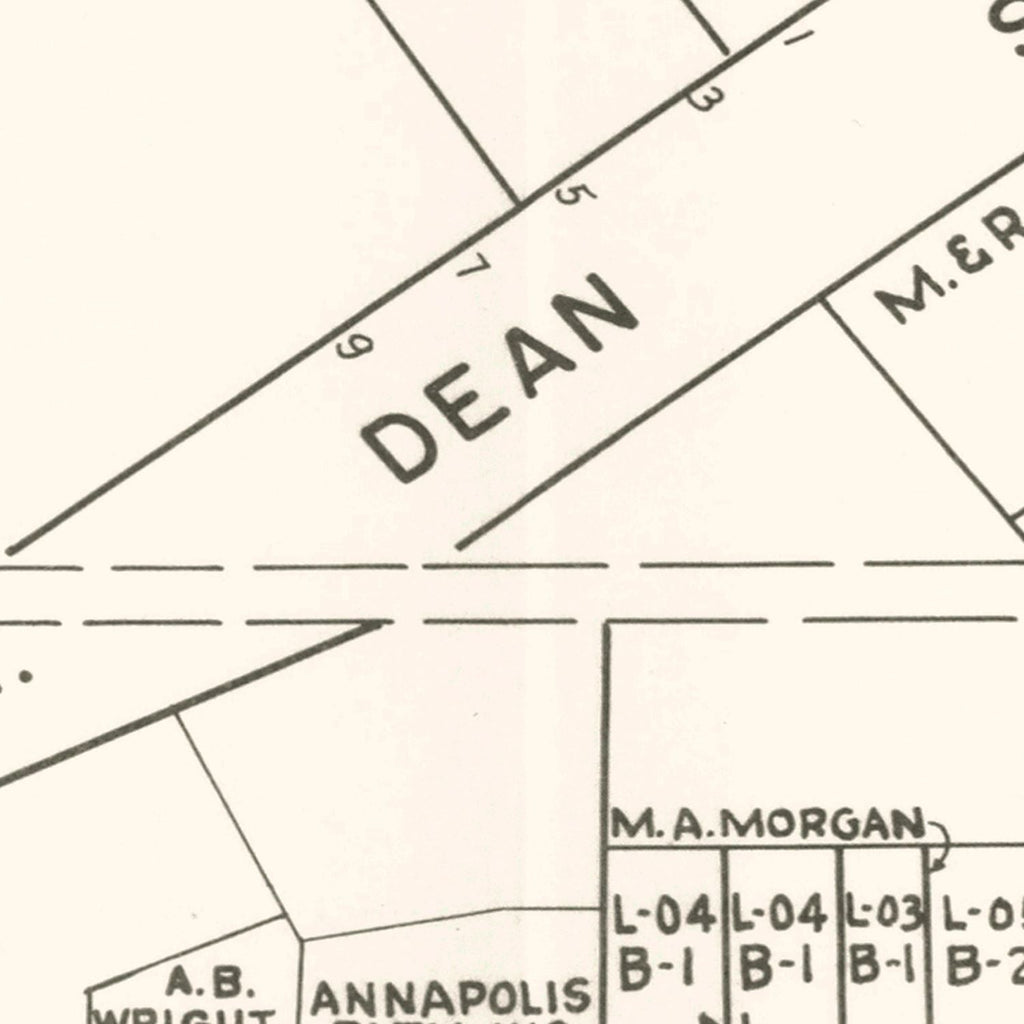 Vintage Map of Annapolis, MD Business Section 1947