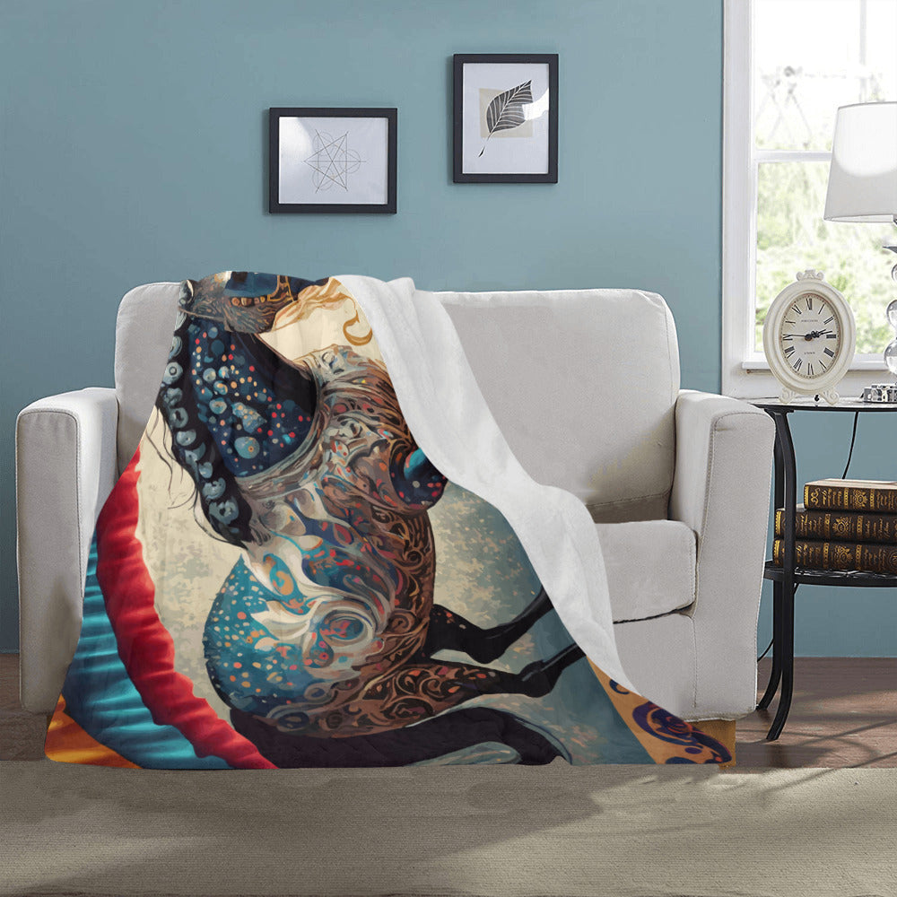 Bejeweled Horse Ultra-Soft Micro Fleece Blanket 40" x 50" (Made in USA)