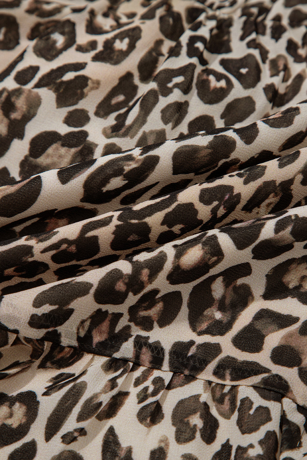 Leopard 3/4 Sleeve V-Neck Dress