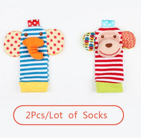 Soft Baby Rattle Wrist and Foot Socks Toy Set