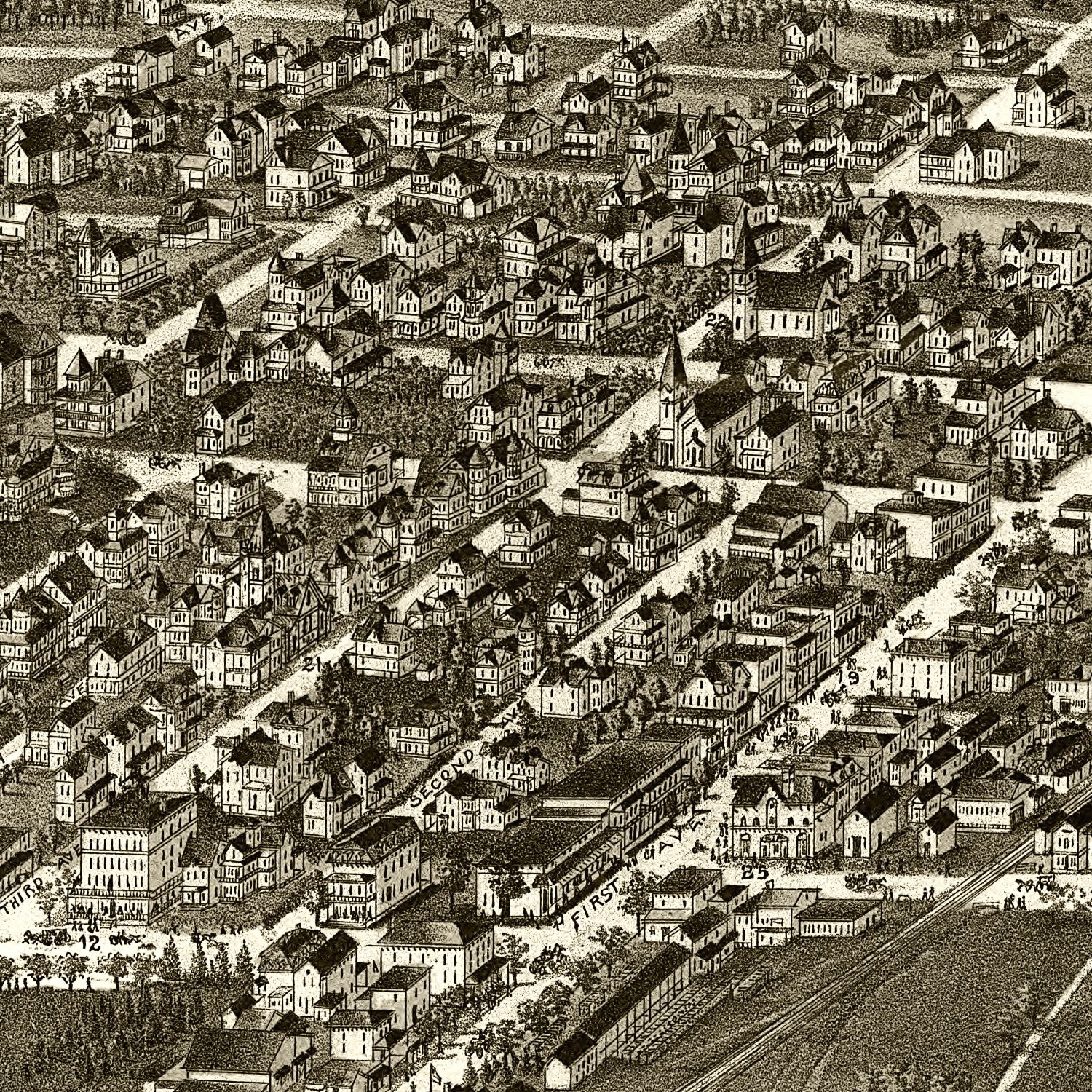 Vintage Map of Atlantic Highlands, New Jersey 1894