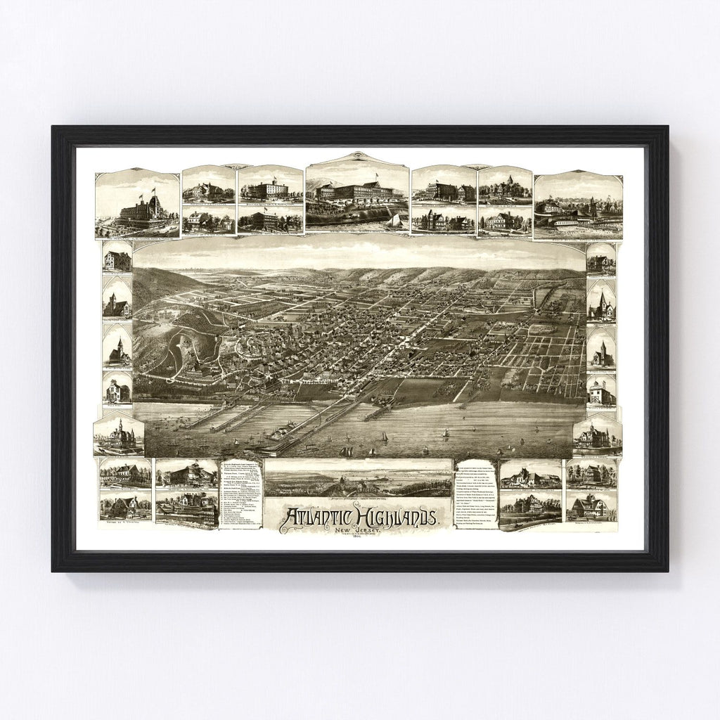 Vintage Map of Atlantic Highlands, New Jersey 1894