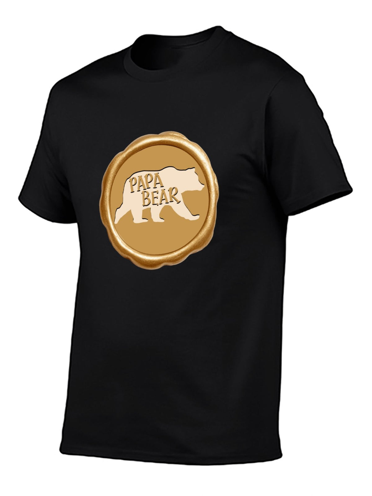Papa Bear Golden Seal Short Sleeve Graphic T-Shirt (Front Printing)