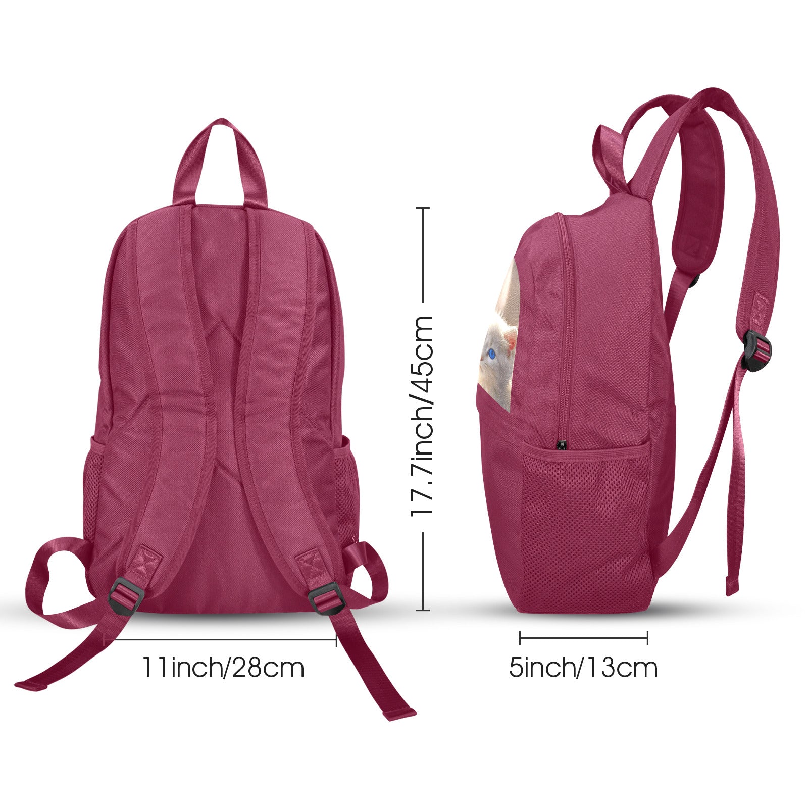 Just a Girl Who Loves Cats Magenta Backpack | Upper Part Printing